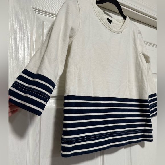 J. Crew White Blue Striped, Women's Sweater Shirt Size XS - Picture 2 of 5